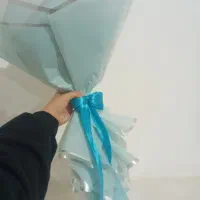 گل روبانی آبی|گل مصنوعی|زنجانرود, |دیوار