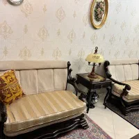 مبل آنتیک ، قدیمی ، چوب گردو ، منبت