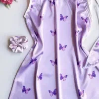 لباس خواب ساتن گرهی مدل مینی زنانه