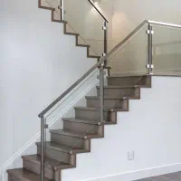 درب ضدسرقت نرده شیشه ای، استیل، دودی کد H012