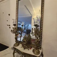 آینه و‌شمعدان برنز