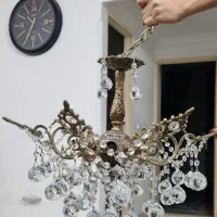 لوستر برنجی چتری|لوستر و چراغ آویز|خمین, |دیوار