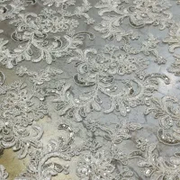 پارچه گیپور پولک دوزی سیمدار|لباس|تهران, خاک سفید|دیوار