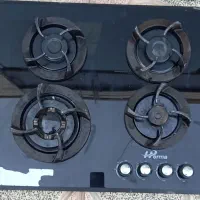 گاز رومیزی شیشه ای   هلما  چهارشعله