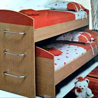 تخت دوطبقه کمجا چوب