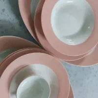 سرویس چینی لبهصورتی جهت کسری|ظروف سرو و پذیرایی|مشهد, گاز|دیوار