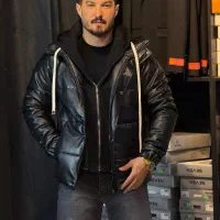 کاپشن چرم سوشت دار(شوک پلاس )