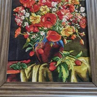 تابلو فرش دست بافت تلفیق ابریشم|تابلو فرش|پردیس, فاز ۴|دیوار