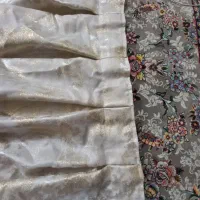 پرده والان شاین دار رنگ کرم شیری طرح پتینه|پرده، رانر، رومیزی|هشتگرد, شهرک ایران خودرو|دیوار