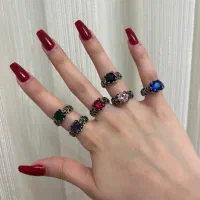 حلقه نقره ۹۲۵ با سنگ‌های رنگی