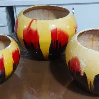 گلدان سه تایی از سایز بزرگ به کوچیک|صنایع دستی و سایر لوازم تزئینی|اهواز, فاز ۲ پادادشهر|دیوار