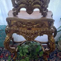 آینه میز کنسول و میز ساعت پولیمر طلایی شیک