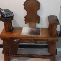 میز تلفن چوبی