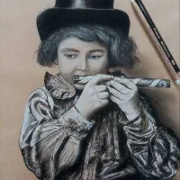 طراحی چهره سیاه قلم (تخفیف یلدایی تا یکشنبه )|تابلو، نقاشی، عکس|یزد, |دیوار