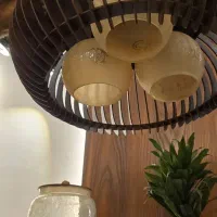 لوستر چوبی آویز چوبی سه حباب|لوستر و چراغ آویز|مشهد, جاهد شهر|دیوار