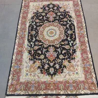 فرش دستباف بساک ۱ در ۱/۵ تبریز چله ابریشم ۵۰ رج|فرش|مشکین‌دشت, |دیوار