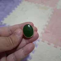 انگشتر نقره دستساز عقیق سبز یشم ختن