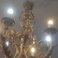 لوستر برنز اصل قدیمی|لوستر و چراغ آویز|اصفهان, بهاران|دیوار