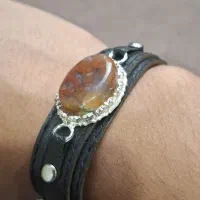 دستبند عقیق شجر پاییزی چرم طبیعی|جواهرات|تهران, خانی آباد نو شمالی|دیوار