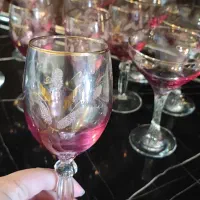 ۲دست جام رنگی ترک با پارچ امپراتوررنگی تراش فرانسه|ظروف سرو و پذیرایی|مشهد, آبکوه|دیوار