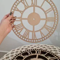 بیس خام ساعت و بال فرشته چوبی مناسب مکرومه
