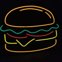 تابلو نئون همبرگر برای فست فود