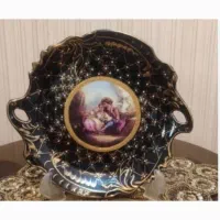 دو عدد سینی با طلا کوب و رنگ ثابت