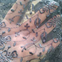 پارچه گیپور سرمه ای