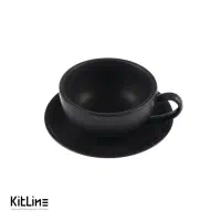 فنجان کاپوچینو مشکی مات بن‌سای