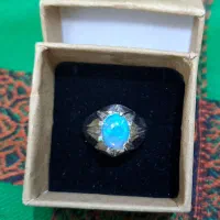 انگشتر نقره (اوپال ژله ای اتیوپی)