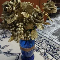 گلدان قدیمی طلاکوب
