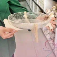 میوه شیرینی شکلات آجیل خوری شیشه ای آبگز پایه چوبی|ظروف سرو و پذیرایی|مشهد, توس (بلوار توس)|دیوار