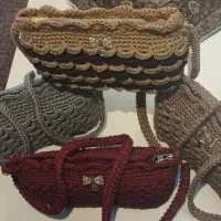 انواع کیف با نخ مکرومه و رافیا|کیف، کفش، کمربند|رودسر, |دیوار