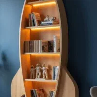 شلف و استند چوبی|کتابخانه، شلف، قفسههای دیواری|قم, کاسه گران|دیوار