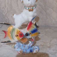 مجسمه‌ سگ وماهی اکواریم