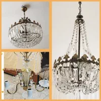 لوستر برنجی و کریستالی