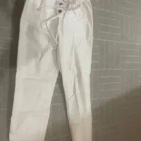 شلوار سفید کتان نو