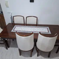 میز ناهارخوری چوبی ۶ نفره با روکش صندلی ترک|میز و صندلی غذاخوری|قائم‌شهر, |دیوار