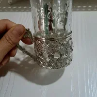 ست چایخوری شامل سینی .قندان .شش عددفنجان وقاشق|ظروف سرو و پذیرایی|شهریار, شهرک بهاران (ویره)|دیوار