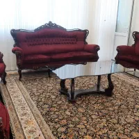 مبل و میز ۸نفره رنگ مارون