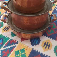 قابلمه مسی ۲ عدد یه دونشم ماهیتابه ست