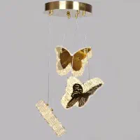 لوستر پروانه ای کریستالی سه آویز