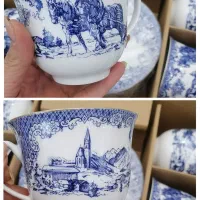 ست چایخوری ویلیج قلم آبی طرح انگلیسی قیمت قدیم