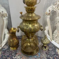 سماور و پارچ و قندان برنجی