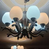 سه عدد لوستر چوبی و دیوار کوب