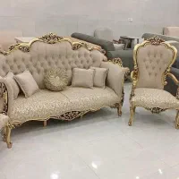 مبل استیل سلطنتی چوب گردو تمام