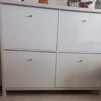 بوفه مینیمال . ام دی اف ترک رنگ سفید شیری