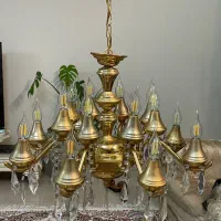 دو عدد لوستر آبکاری طلا