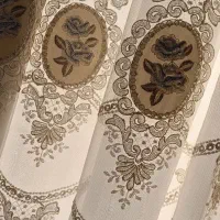 پرده سفید گل برجسته