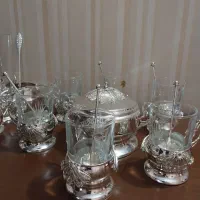 سرویس چایخوری و شربت خوری سیلور|ظروف سرو و پذیرایی|مشهد, چهارچشمه|دیوار